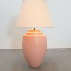 Xl Vintage Kostka Tafellamp Keramiek France 1980 Pastel Roze thumbnail 5