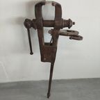 Antieke Bankschroef Met Lange Staart. thumbnail 2