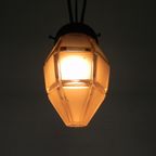 Art Deco Hanglamp Met Zeshoekige Glazen Kap, Jaren 30 thumbnail 7