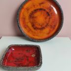 Set Van 2 Fat Lava Schalen Van Jan Van Erp, 1960's. thumbnail 13