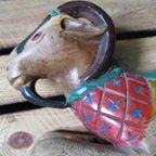 Alexander Girard Style Houten Object Rocking Goat Jaren '50 Folk Art Vintage Antiek thumbnail 4