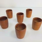 6 Vintage Teak Eierdopjes Hout Denmark ’60 Mid Century Retro thumbnail 2