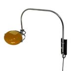 Herda - Space Age Wall Lamp - Yellow Shade, Black Base And Chromed Upright (rare Model) thumbnail 9