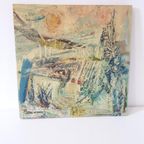 Jaren 70 Origineel Vintage Schilderij Acryl Op Hardboard thumbnail 9