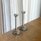 Set Of 2 Vintage Glass Candle Holders thumbnail 6