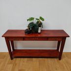 Antieke Vintage Landelijke Sidetable, Muurtafel, Bijzettafel thumbnail 9