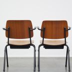 Set Van 4 Leuke Vintage Jaren ’60 Dutch Design Marko School/Kantine/Eetkamerstoelen Met Armleunin thumbnail 5