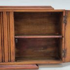 Vintage Houten Art Deco Kastje Medicijnkastje Hout thumbnail 12