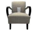 Halabala H-227 Chair Restored, Grey With A Red-White-Blue Trim thumbnail 2