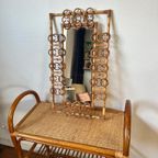 Vintage Boho Rotan Spiegel Italiaans Design thumbnail 3