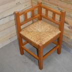 Hoekstoeltje Eikenhout Blank Met Biezen Zitting thumbnail 2