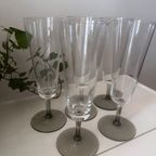 5 Delige Set Vintage Kristallen Champagne Glazen thumbnail 8