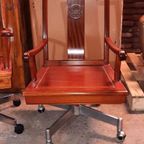 2 Mahonie Bureaustoelen Chinese Stijl thumbnail 3