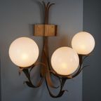 Unieke & Zeer Grote Vintage Hollywood Regency Wandlamp, Jaren 70 thumbnail 2