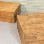 2 Rustieke Houten Salontafels Bijzettafels Nachtkastjes thumbnail 12