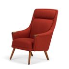 Deens Design Rode Heren Fauteuil Van Johannes Andersen Gemaakt Door Cfc Silkeborg, 1960S thumbnail 8