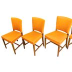 Set Vintage Deens Design Eetkamerstoelen Skai Oranje thumbnail 5