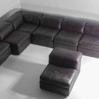 Modulaire Mid-century Vintage Zitbank In Leer Genaamd 'jeep' Ontworpen Door Durlet thumbnail 8
