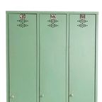 Vintage Franse Industriële Locker Groen Patina thumbnail 5