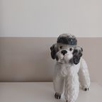 Vintage '80 Xl Poedelbeeld. Handbeschilderde Italiaanse Keramiek. thumbnail 2