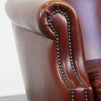 Zeer Mooie En Luxe Cognac-kleurige Rundleren Clubfauteuil In Engelse Stijl thumbnail 8