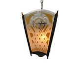 Amsterdams School Stijl - Lantaarn - Hanglamp - Glas - Messing - 1930's thumbnail 5