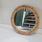 Vintage Ronde Rotan Spiegel Ø63 Cm – Boho Wandspiegel Met Naturel Frame thumbnail 7