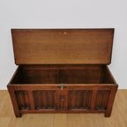 Vintage Eikenhouten Dekenkist Speelgoedkist Kist Salontafel thumbnail 7