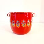 Vintage Rood Emaille Hangpot Frans Emaille Pot thumbnail 2