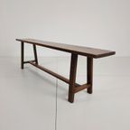 Paar Franse Rustieke Banken Uit De 19e Eeuw - Massief Eiken thumbnail 15