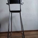 Vintage Kinder Kappersstoel 1950 Gispen Stijl Chroom & Zwart Barber Chair Children thumbnail 6