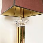 Hollywood Regency Messing En Plexi Tafel Lamp thumbnail 14