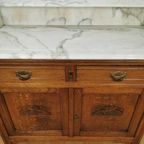 Vintage Antiek Dressoir Commode Ladekast Badkamerkastje Met Marmer Blad 101 thumbnail 17