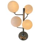 Ca. 1970’S - Stainless Steel Table Lamp With Opaline Glass Orbs - Mix Between Art Deco And Bauhaus thumbnail 3