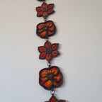 Wall Plaque By Jan Van Erp Ceramic Glaze Flowers Dutch Pottery Vintage 60's 70's thumbnail 3