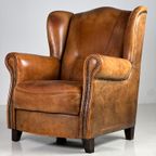 Wingback Fauteuil Schapenleer Klassiek thumbnail 2