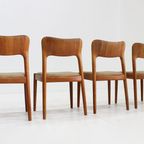 4 Vintage Deense Eetkamer Stoelen Van Niels Koefoed thumbnail 7