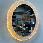 Grote Ovale Vintage 'Iceglass' Spiegel. Hillebrand, Duitsland 1970'S thumbnail 18