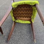 4 Antieke Stoelen Art Deco Groen Kleurrijk thumbnail 5