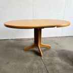 Vintage Ronde Uitschuifbare Eettafel, Licht Eiken. thumbnail 9