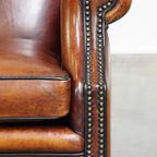 Prachtige, Comfortabele En Luxe Oorfauteuil Gemaakt Van Schapenleer thumbnail 11