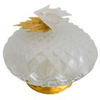 Vintage Rococo Kristal Messing Bonbonnière Vogels thumbnail 2