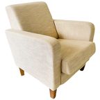 Vintage Linnen Fauteuil Beige thumbnail 6