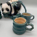 Vintage Chinees Aardewerk Theeservies Panda 5 Delig thumbnail 3