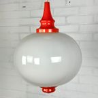 Space Age Hanglamp Met Melk Glas Bol thumbnail 3