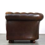 Prachtige Engelse Cognac Bruine Rundleren Chesterfield Fauteuil thumbnail 6