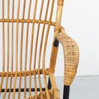 Vintage Rotan Fauteuil Hoge Rug thumbnail 8