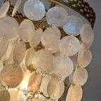 Vintage 60’S Capiz Schelpen Hanglamp Parelmoer Schelpen Opaline Schelp Lamp thumbnail 15