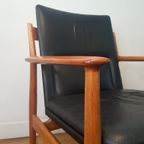 Vintage Arne Vodder 341 Fauteuil In Teak En Leer thumbnail 2