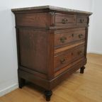 Vintage Antiek Dressoir Commode Ladekast, Badkamermeubel Met Marmer Blad 26 thumbnail 10